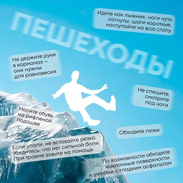 Берегите себя этой весной. В период перепадов температуры дороги и тротуары могут становиться скользкими Берегите себя этой весной. В период перепадов температуры дороги и тротуары могут становиться скользкими