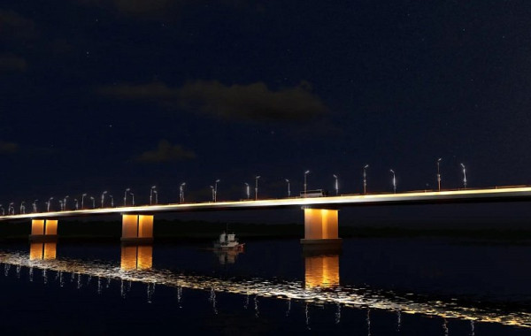 Второй мост через Обь в Сургуте обретет бело-золотую подсветку