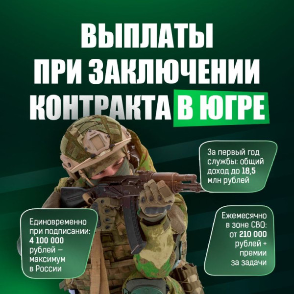 Югра помогает начать службу по контракту без долгов
