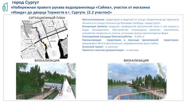 ​Набережную правого рукава Саймы в Сургуте обновят за 60 млн рублей