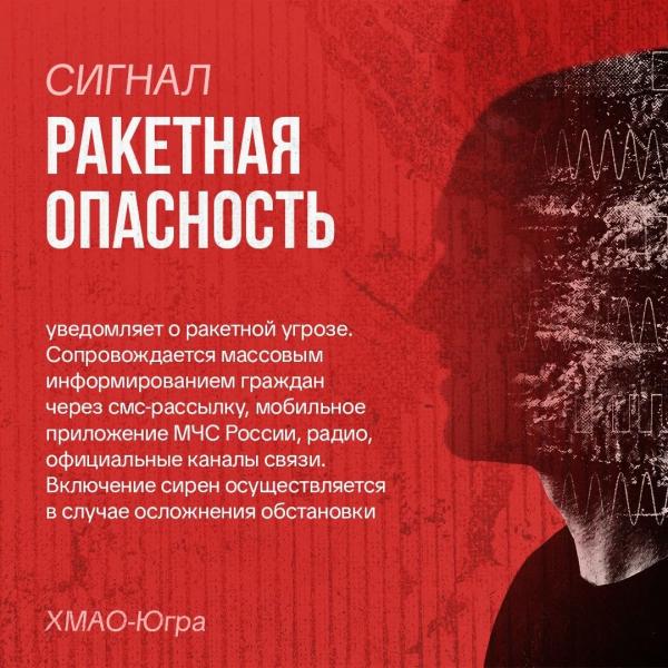 Сургутянам напомнили, чем отличаются сигналы беспилотной и ракетной опасности