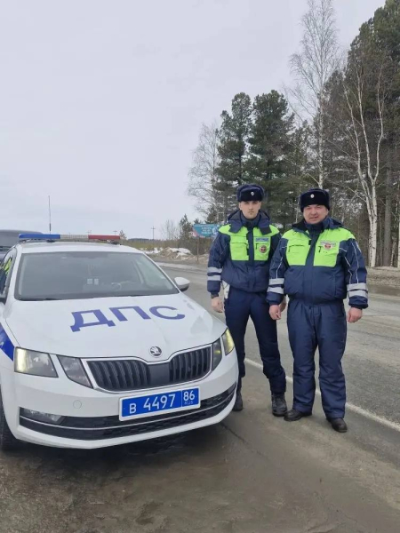Госавтоинспекторы помогли водителю ночью на трассе Госавтоинспекторы помогли водителю ночью на трассе